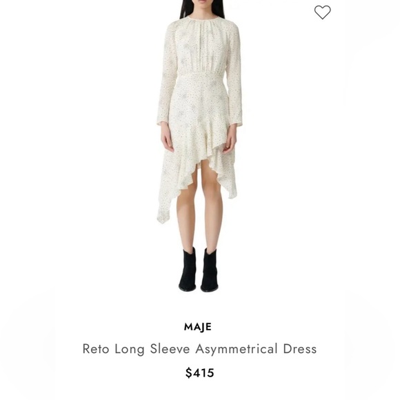 Maje Reto Asymmetrical Long Sleeved Dress Size 36/US4 galaxies of stars - Picture 2 of 7